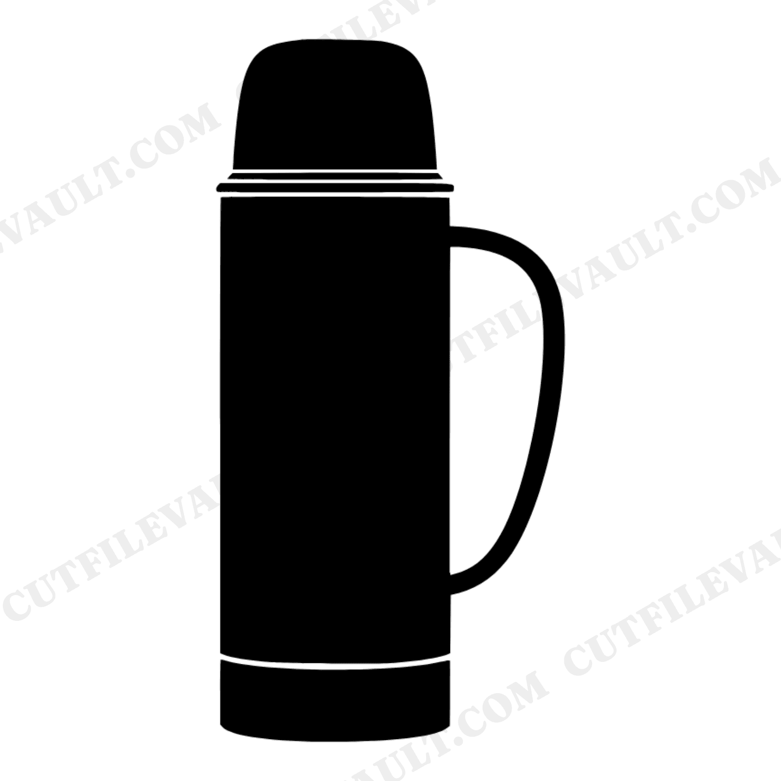 Vintage Metal Thermos SVG PNG, Retro 70s Labor Day Cut File, Blue Collar Worker Clipart Design, view 1