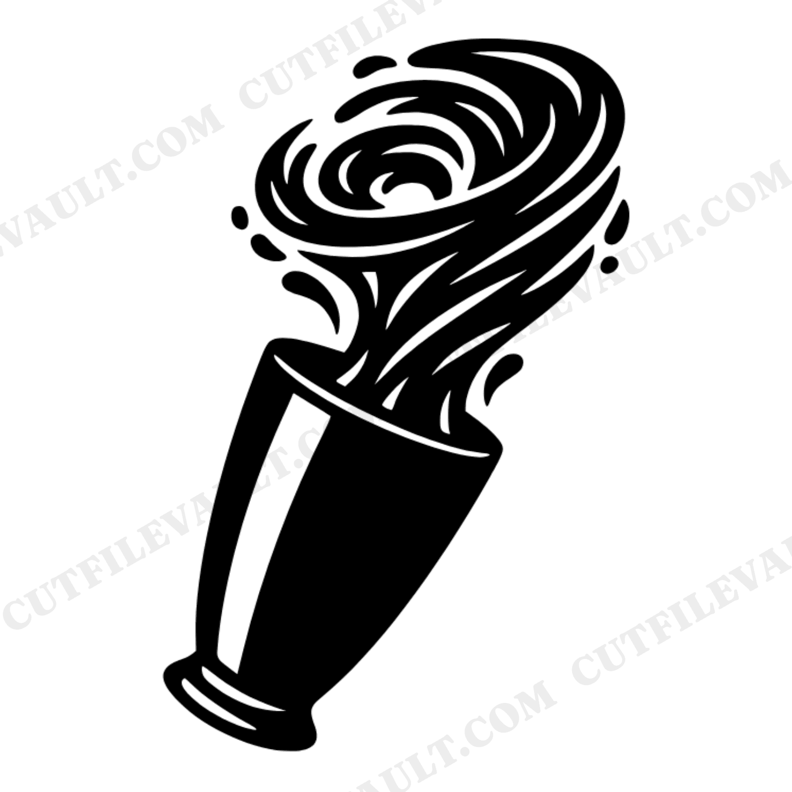Vintage Milkshake Mixer Cup SVG PNG, Retro Diner Swirl Motion Trails, 1950s Soda Fountain Cut File, view 1