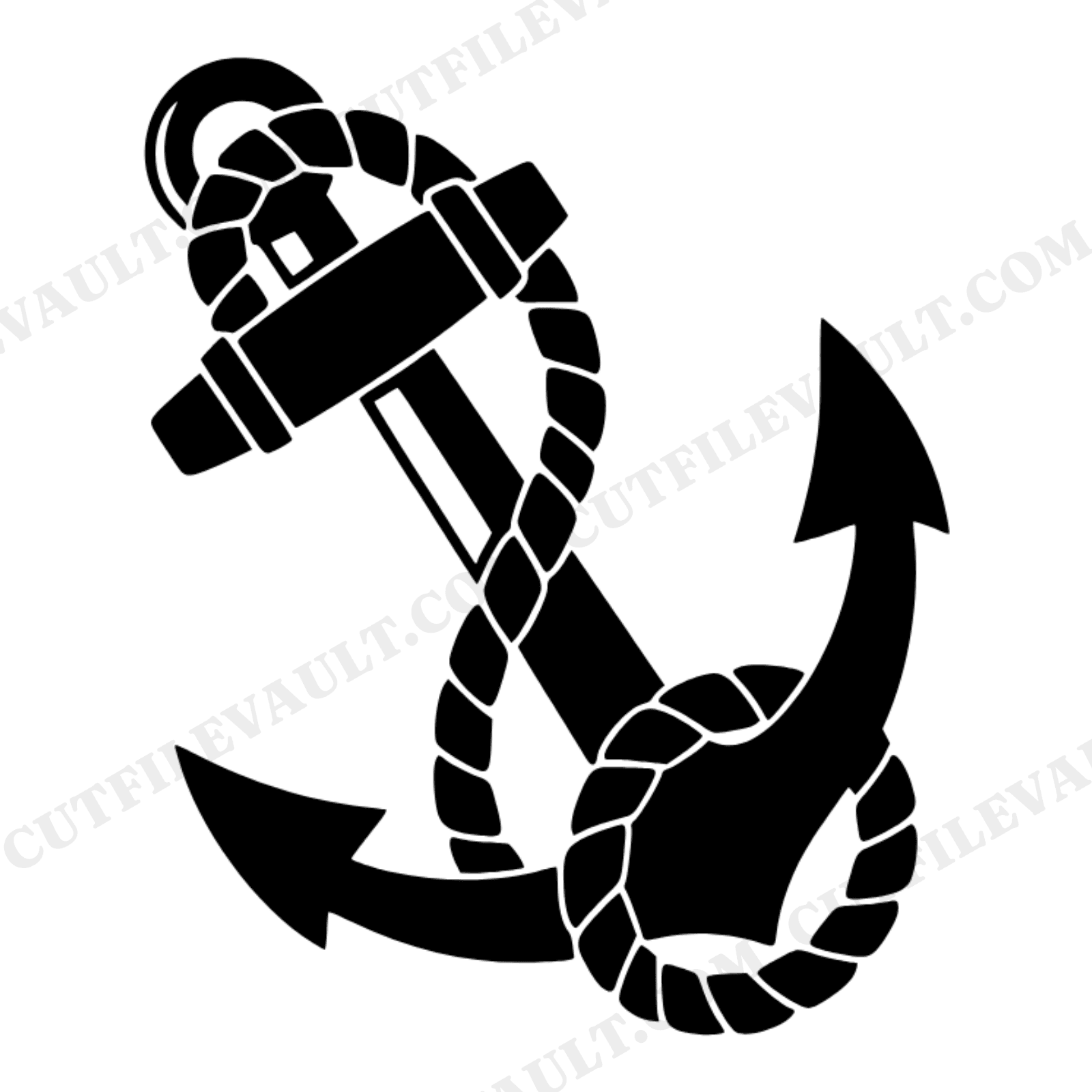 Vintage Nautical Anchor SVG PNG, Art Deco Rope Father's Day Cut File, Bold Geometric Design, view 1
