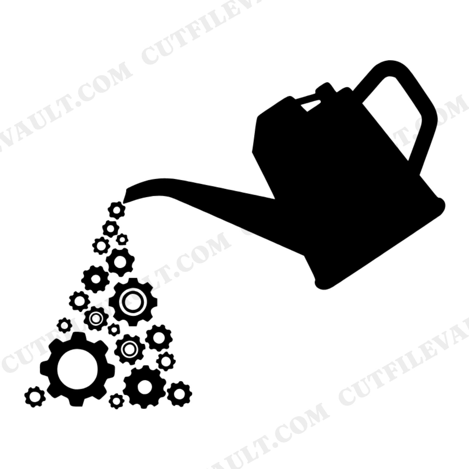 Vintage Oil Can with Gear Droplets SVG PNG Labor Day Steampunk Industrial Worker Craft Cut File, view 1