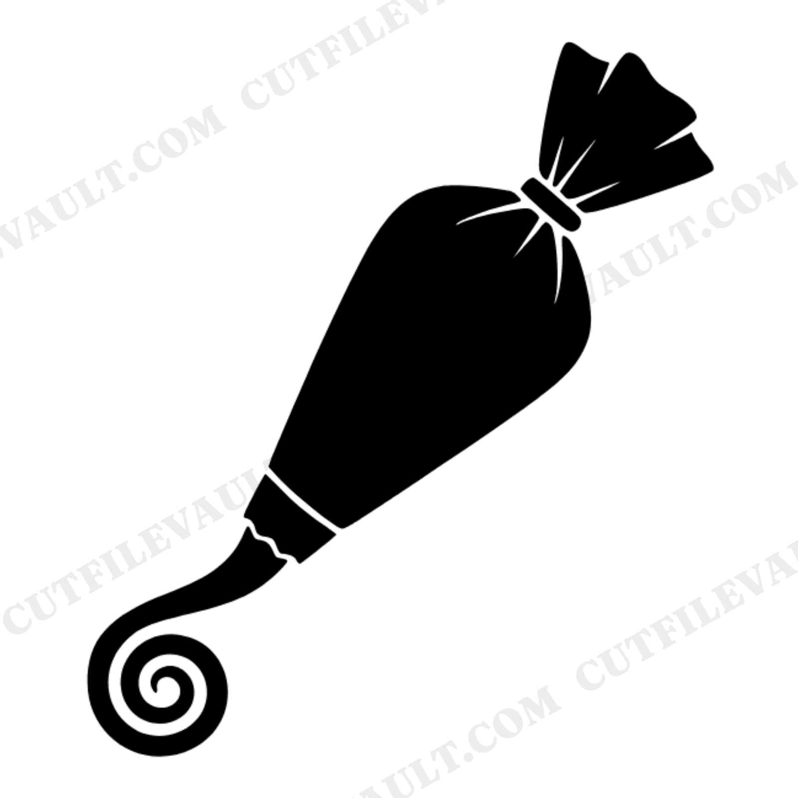 Vintage Pastry Bag SVG PNG, Piping Bag with Icing Swirl Cut File, Bakery Clipart, Donut Day Design, view 1