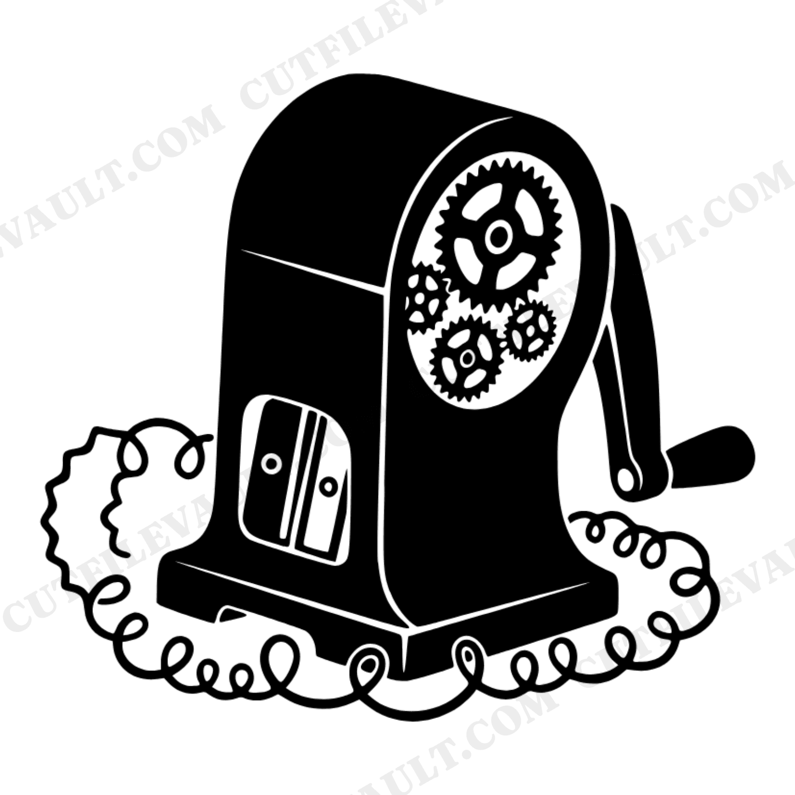 Vintage Pencil Sharpener SVG PNG, Steampunk Teacher Gift Cut File, Back to School Classroom Decor, view 1