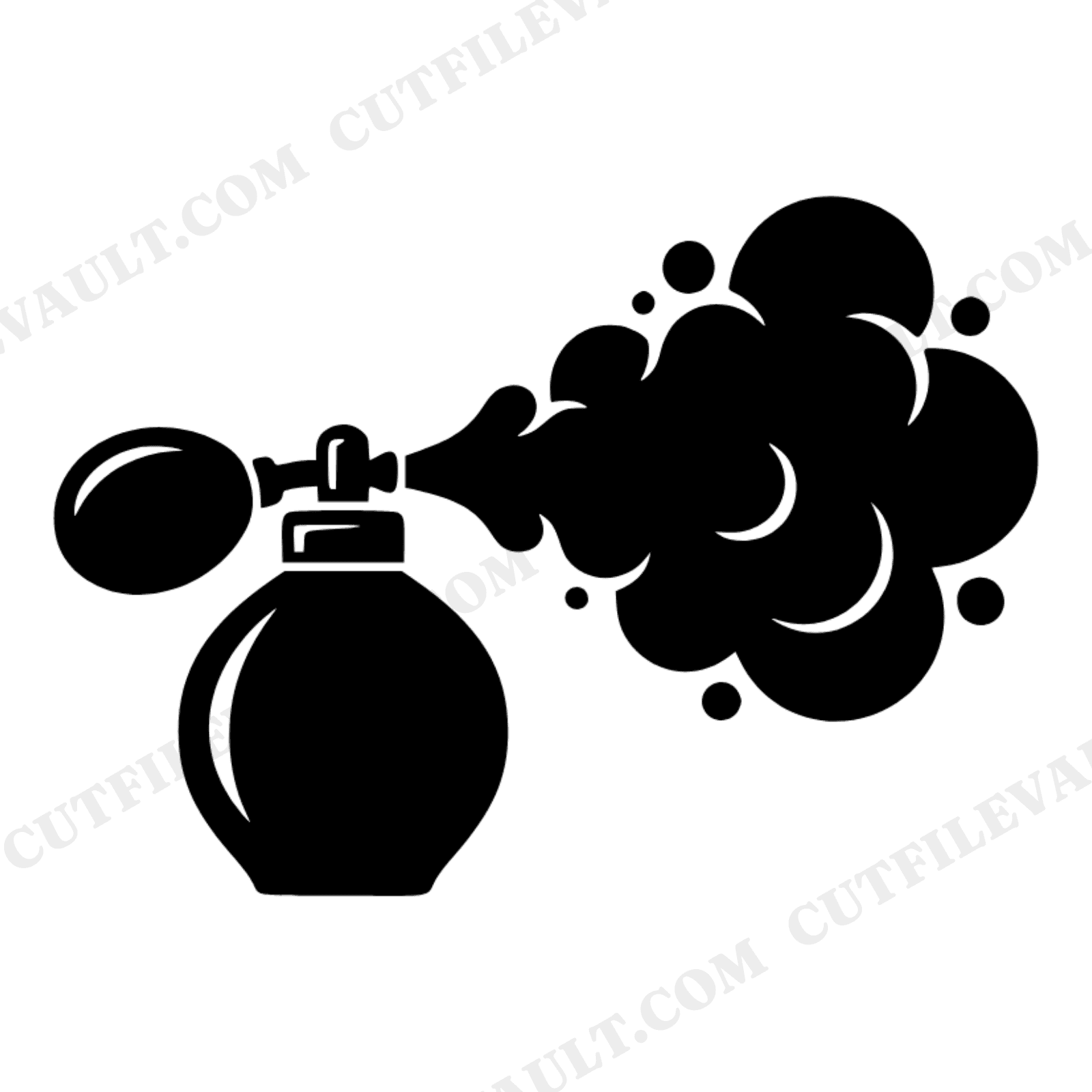 Vintage Perfume Atomizer SVG PNG Art Nouveau Mist Cut File for Mother's Day Crafts, view 1