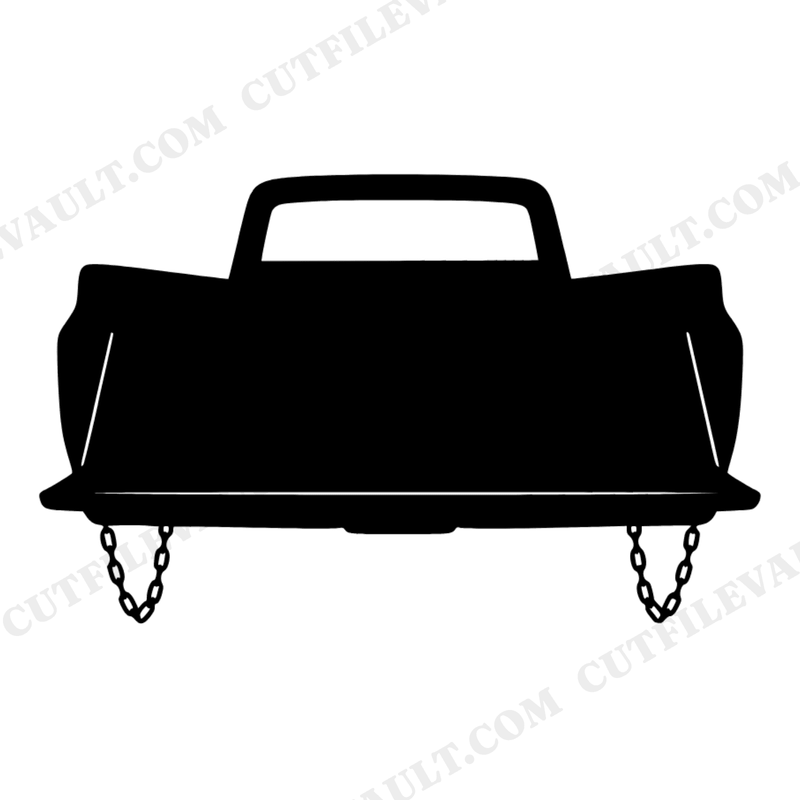 Vintage Pickup Truck Tailgate Down SVG PNG Retro 70s Silhouette Cut File Americana Road Trip, view 1