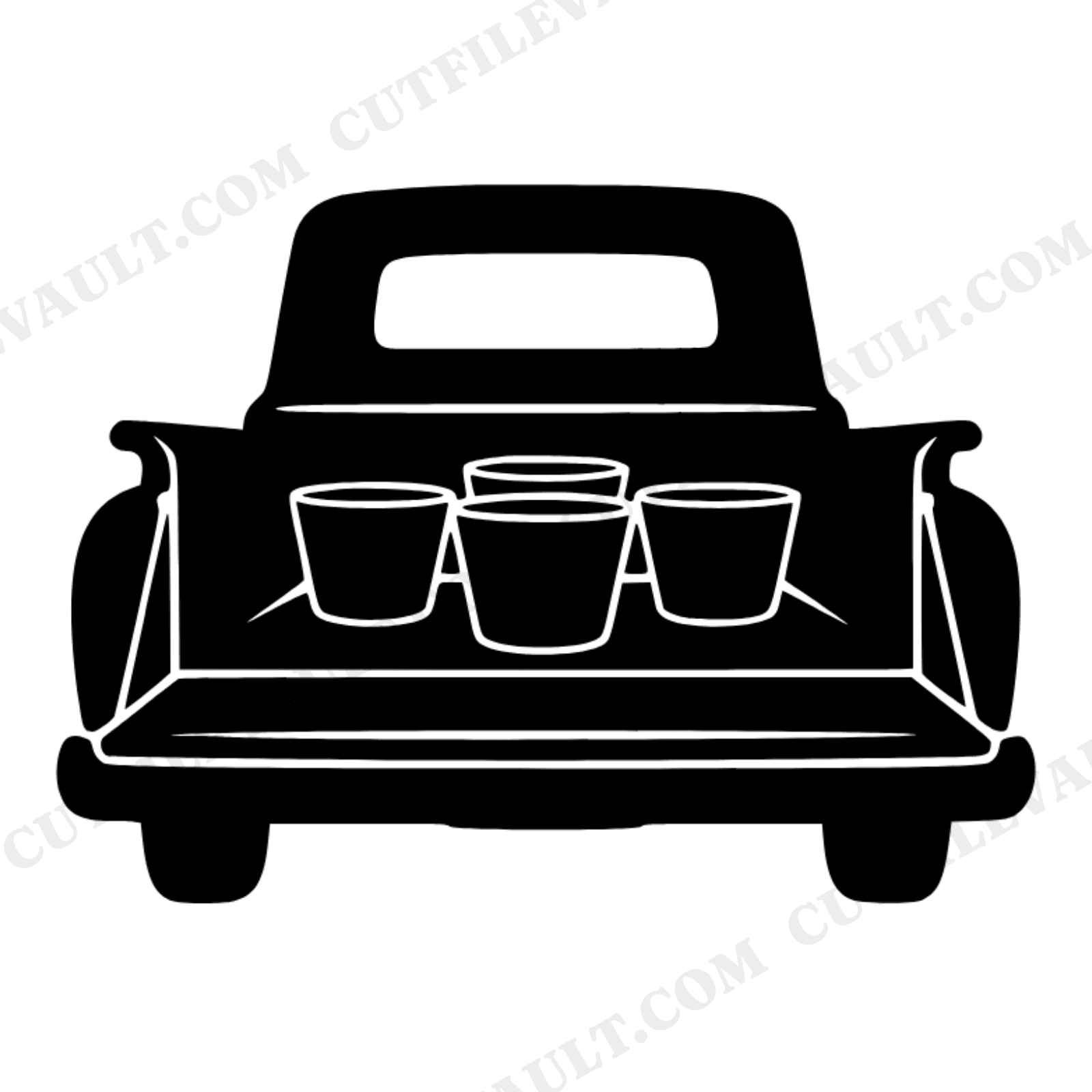 Vintage Pickup Truck Tailgate SVG PNG, Harvest Basket Cut File, Farmers Market Americana Design, view 1