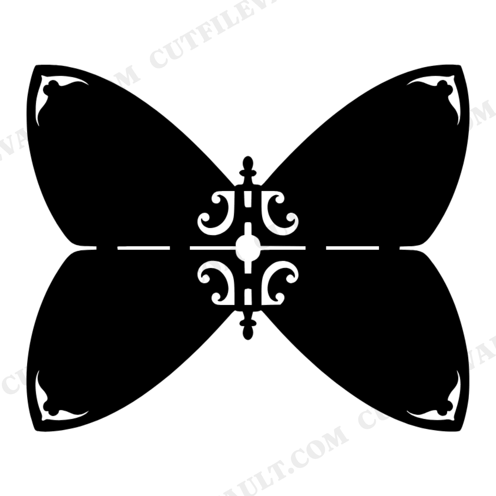Vintage Protractor Case Opened Flat SVG PNG, Butterfly Layout Back to School Clipart Cut File, view 1