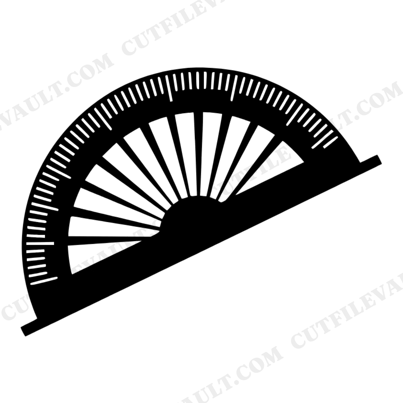 Vintage Protractor Sunburst SVG PNG, Tilted Semicircle Art Deco Cut File for Teacher Gifts, view 1