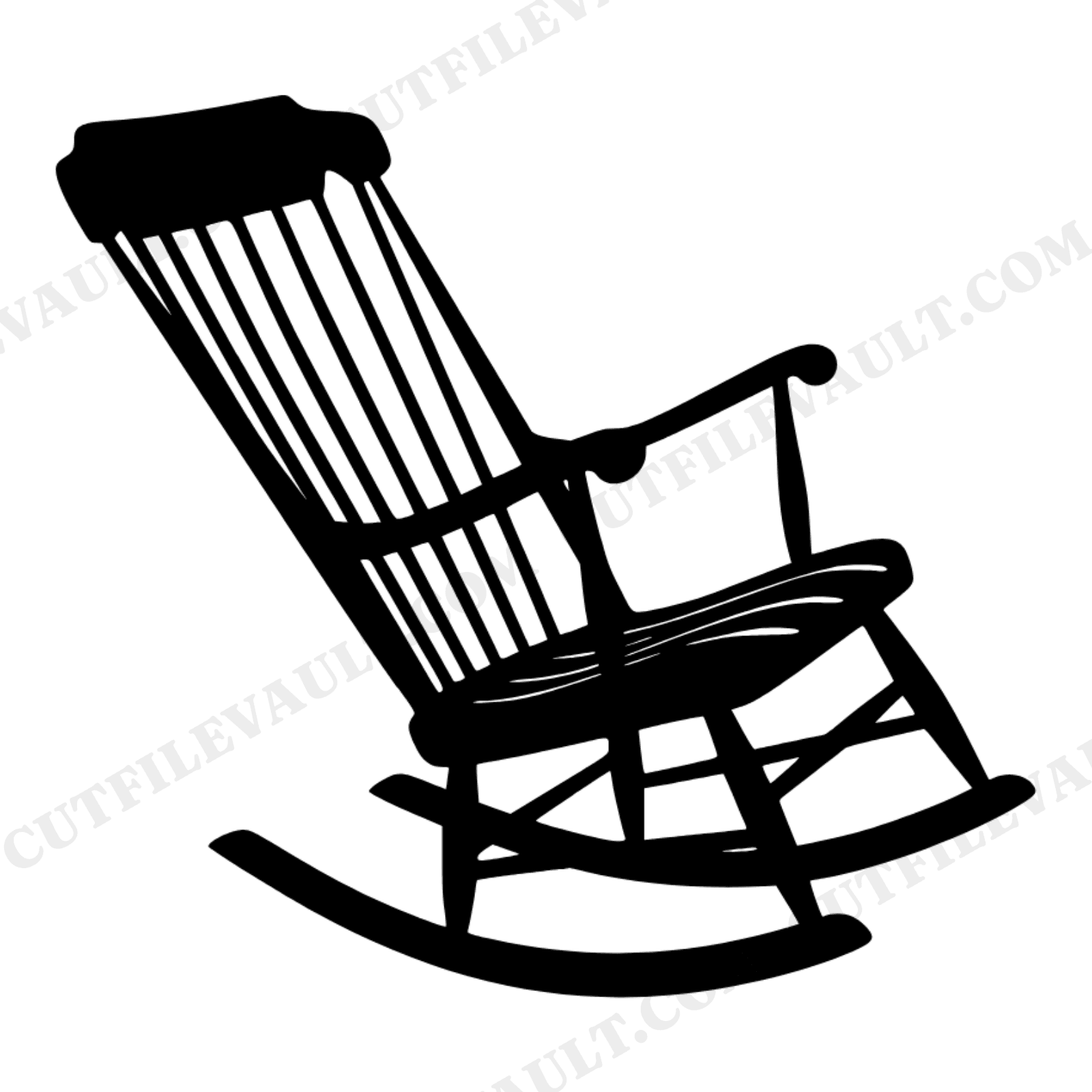 Vintage Rocking Chair SVG PNG Silhouette Grandparents Day Cut File Retro 1950s Americana Decor, view 1