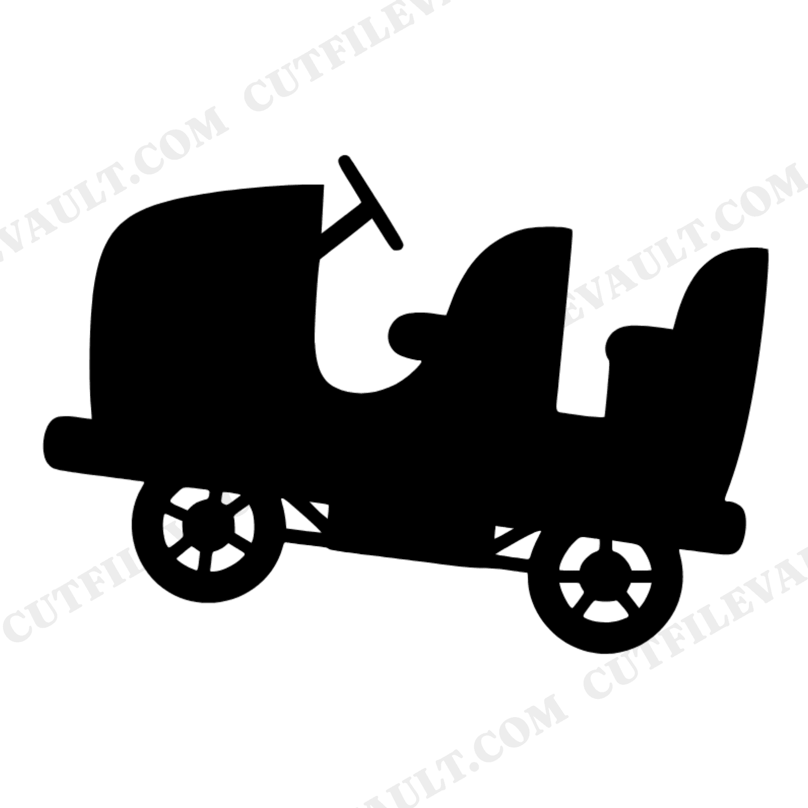 Vintage Roller Coaster Car SVG PNG, Amusement Park Ride Climbing Upward Cut File Design, view 1