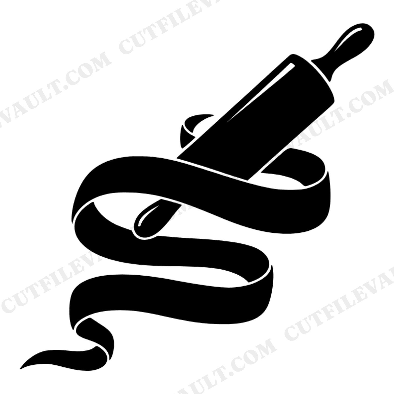 Vintage Rolling Pin SVG PNG, Retro Bakery Silhouette, Scandinavian Line Art, Donut Day Cut File, view 1