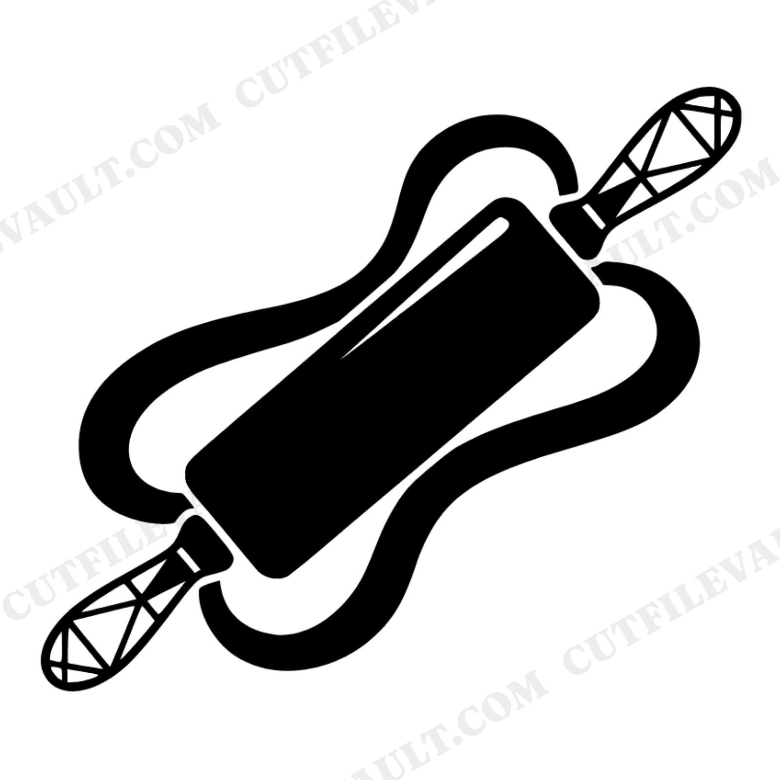 Vintage Rolling Pin SVG PNG, Stained Glass Bakery Cut File, National Donut Day Design, Baking Clipart, view 1