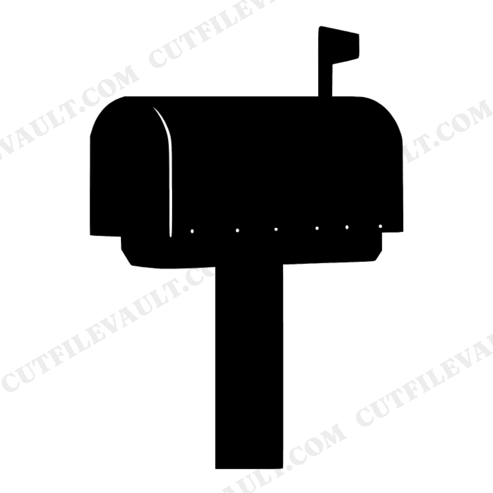 Vintage Rural Mailbox SVG PNG, Retro 70s Flag Day Americana Cut File, Country Mailbox Silhouette, view 1