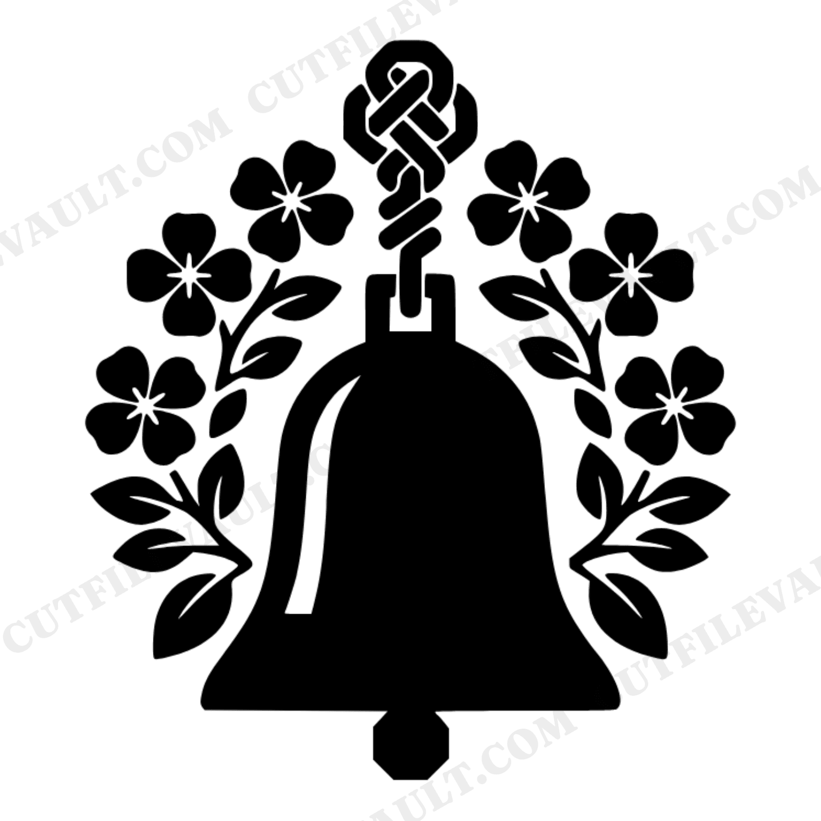 Vintage School Bell SVG PNG Apple Blossom Papercut Design for Back to School Cricut Silhouette, view 1