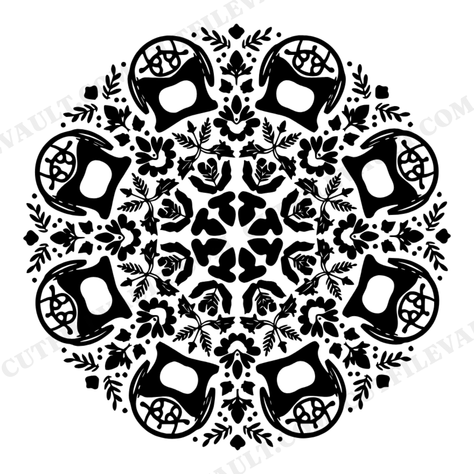 Vintage Sewing Machine Mandala SVG PNG Mother's Day Cottagecore Floral Craft Cut File Gift, view 1