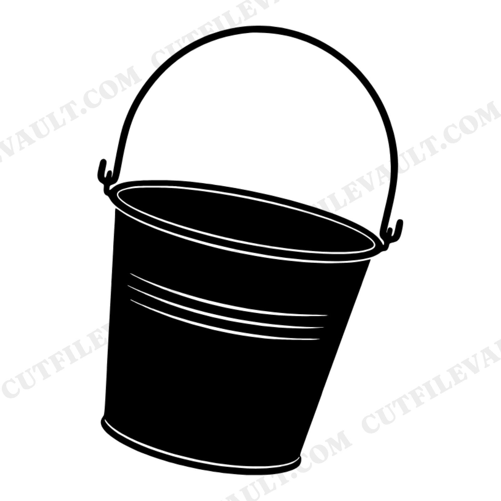 Vintage Sparkler Bucket SVG PNG, Retro 70s Fourth of July Silhouette, Americana Metal Pail Cut File, view 1
