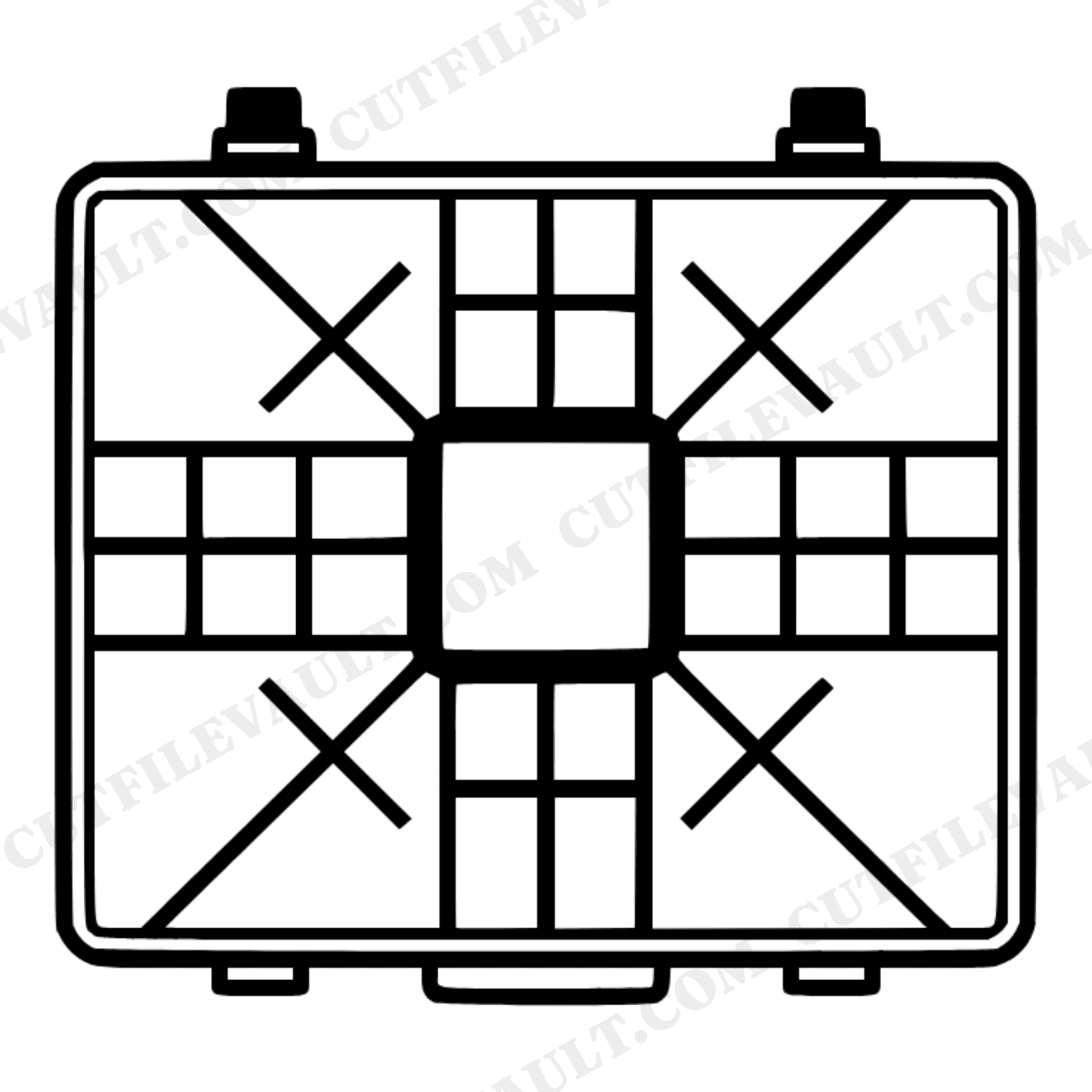 Vintage Tackle Box SVG PNG, Fathers Day Fishing Cut File, Open Tackle Box Clipart, Dad Gift Design, view 1
