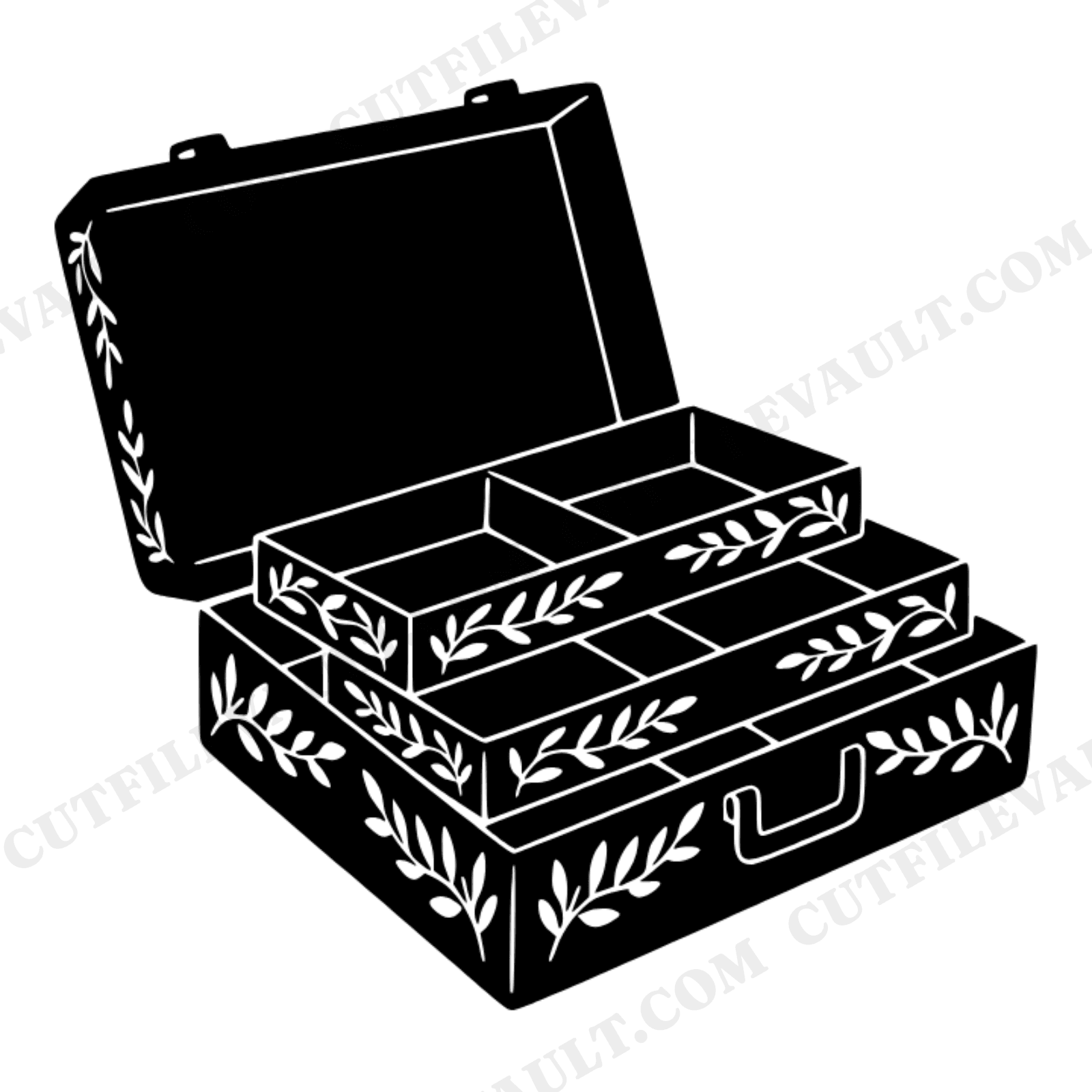 Vintage Tackle Box SVG PNG, Floral Fathers Day Fishing SVG, Cottagecore Tackle Box Cut File, view 1