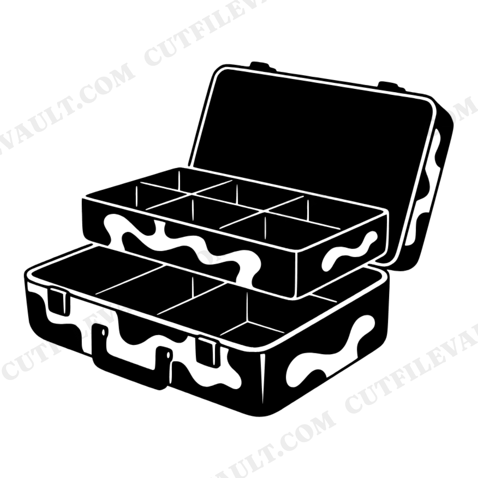 Vintage Tackle Box SVG PNG, Retro Fishing Dad Cut File, 1970s Groovy Father's Day Design, view 1