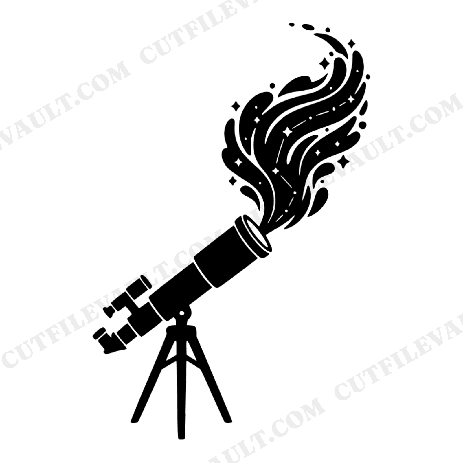 Vintage Telescope SVG PNG, Constellation Dreams National Moon Day, Retro Astronomy Space Cut File, view 1
