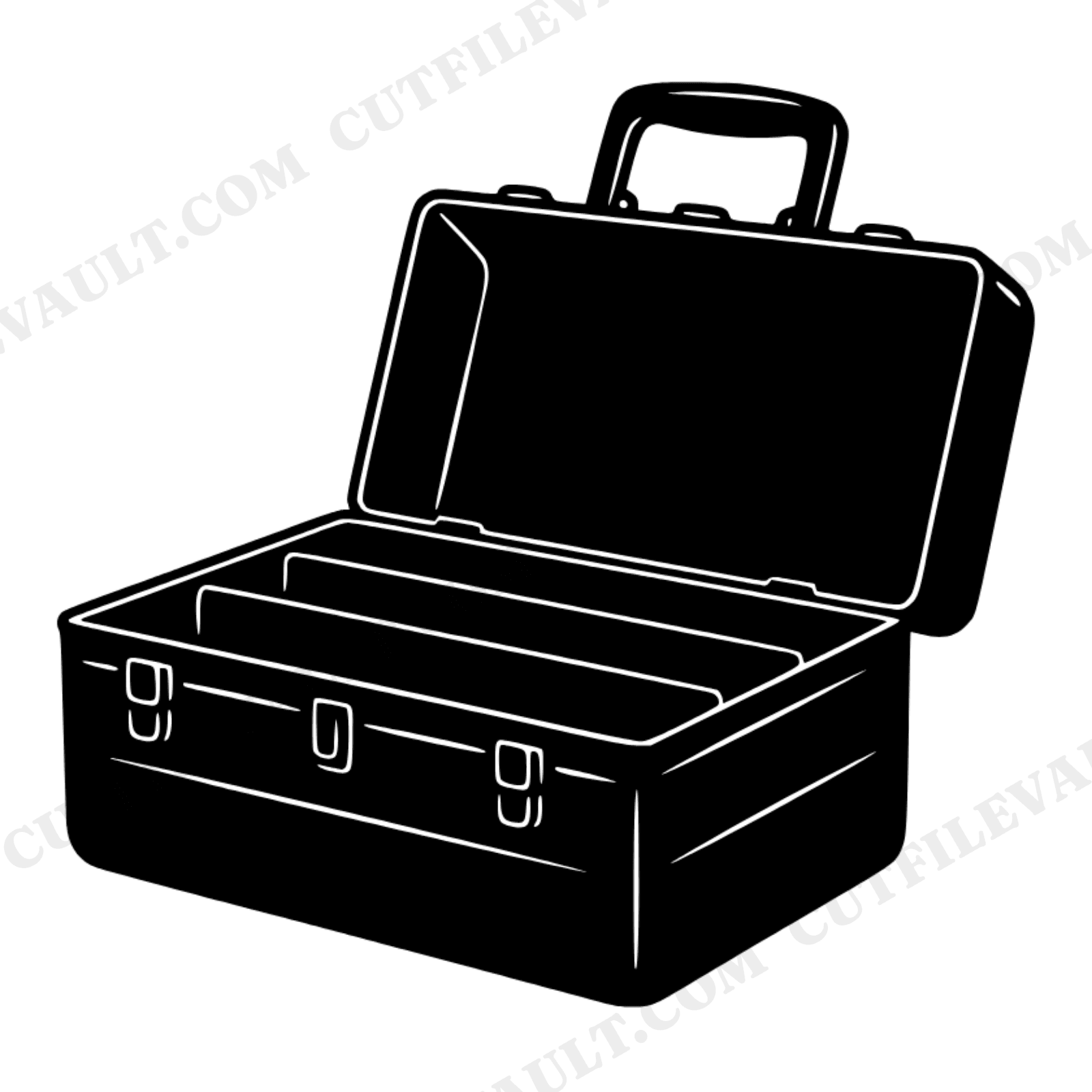Vintage Toolbox SVG PNG Open Tool Box Cut File Father's Day Workshop Mechanic Craftsman Design, view 1