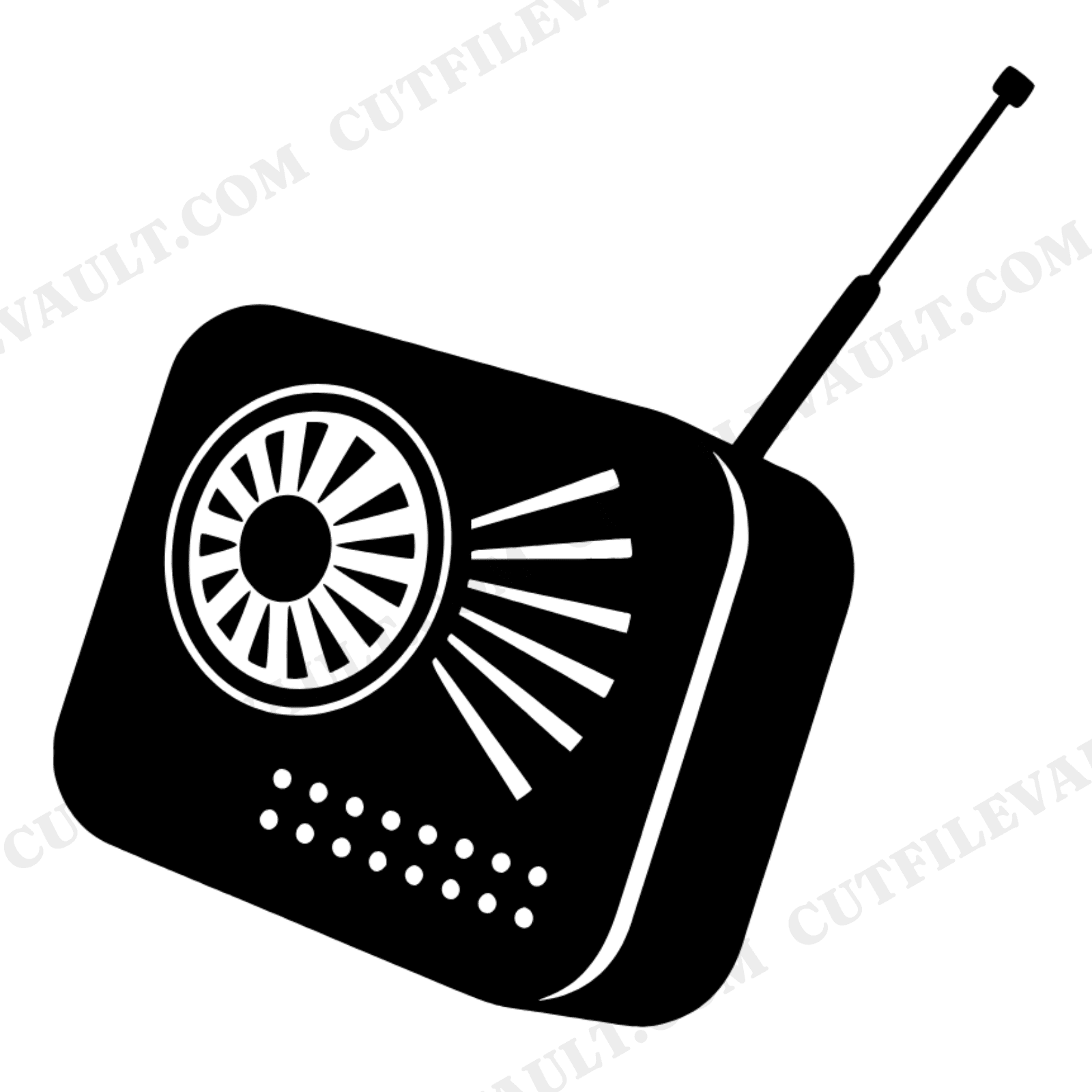 Vintage Transistor Radio SVG PNG, Retro Mid Century Sunburst Dial, Father's Day Cut File, Nostalgic Tech, view 1
