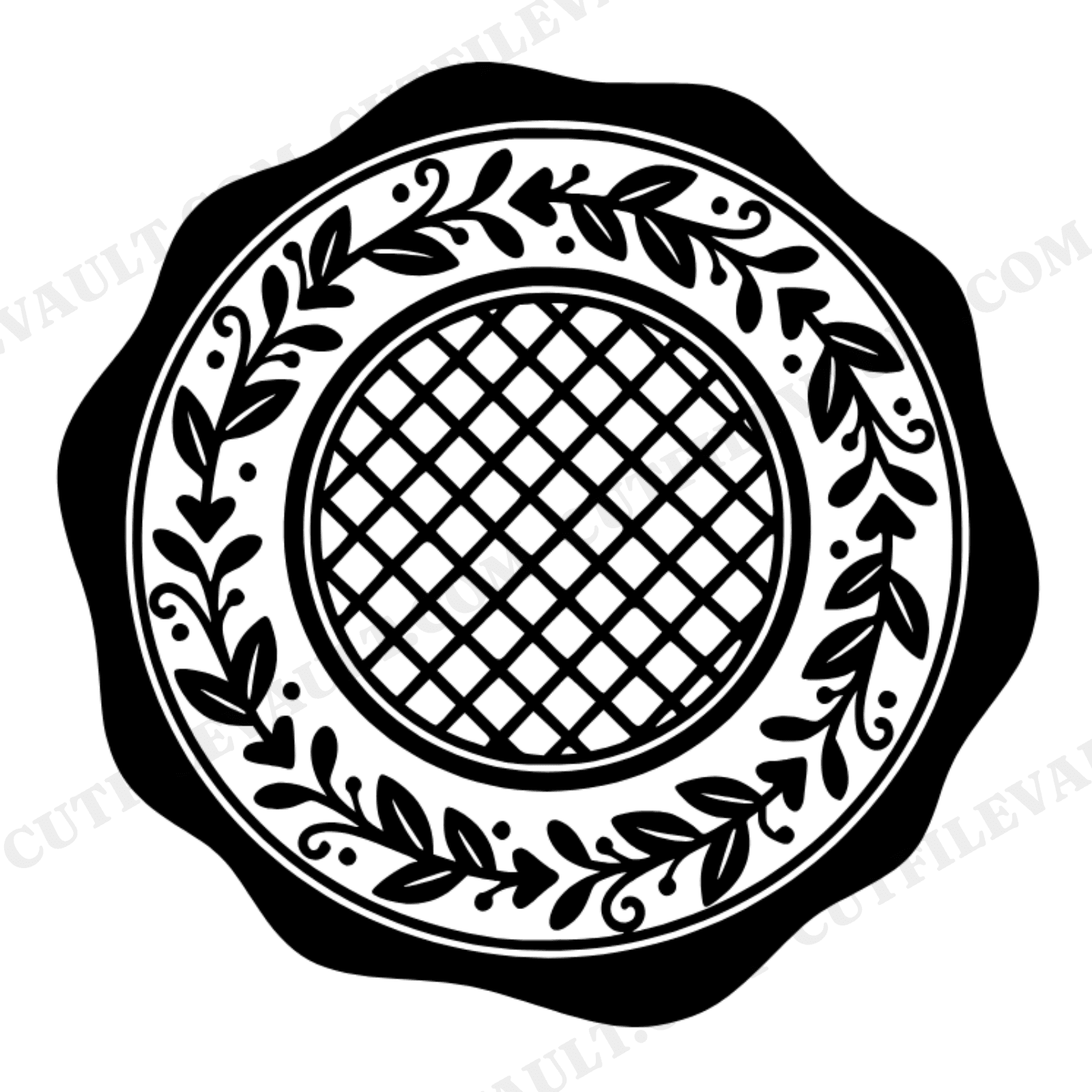 Vintage Waffle Cone Wax Seal SVG PNG, Ice Cream Cone Top View Cut File, National Ice Cream Day, view 1