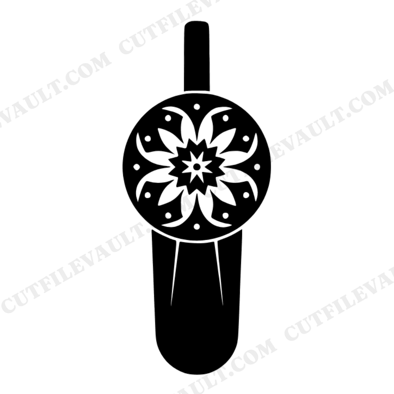 Vintage Watering Can Spout Mandala SVG PNG, Scandinavian Garden Line Art, Spring Gardening Cut File, view 1
