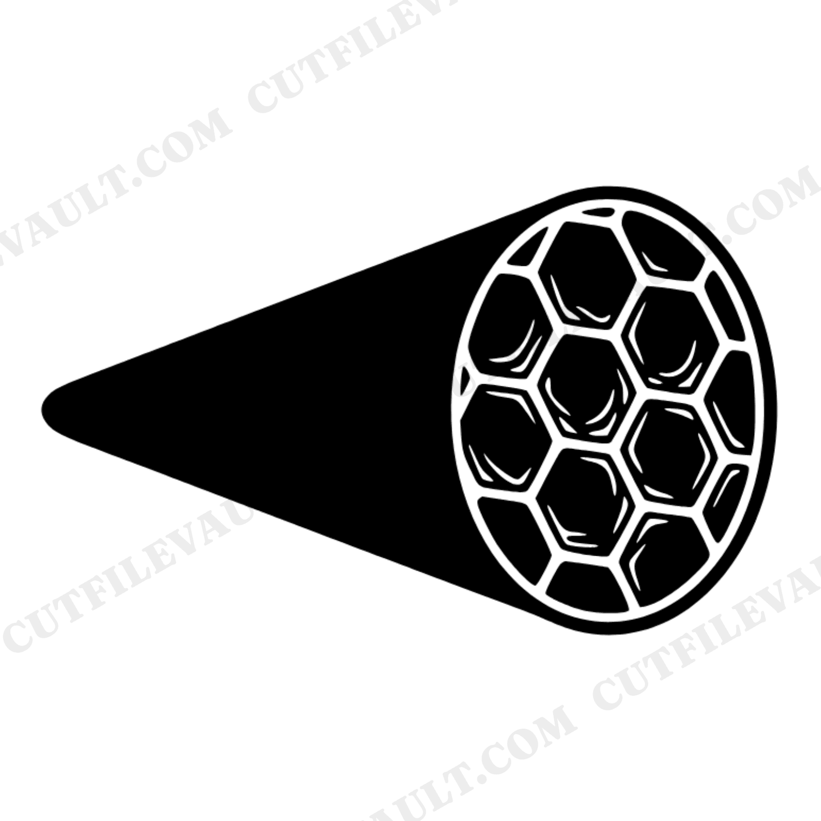 Waffle Cone Honeycomb Cross Section SVG PNG Retro 70s Ice Cream Cutaway Design Cut File, view 1