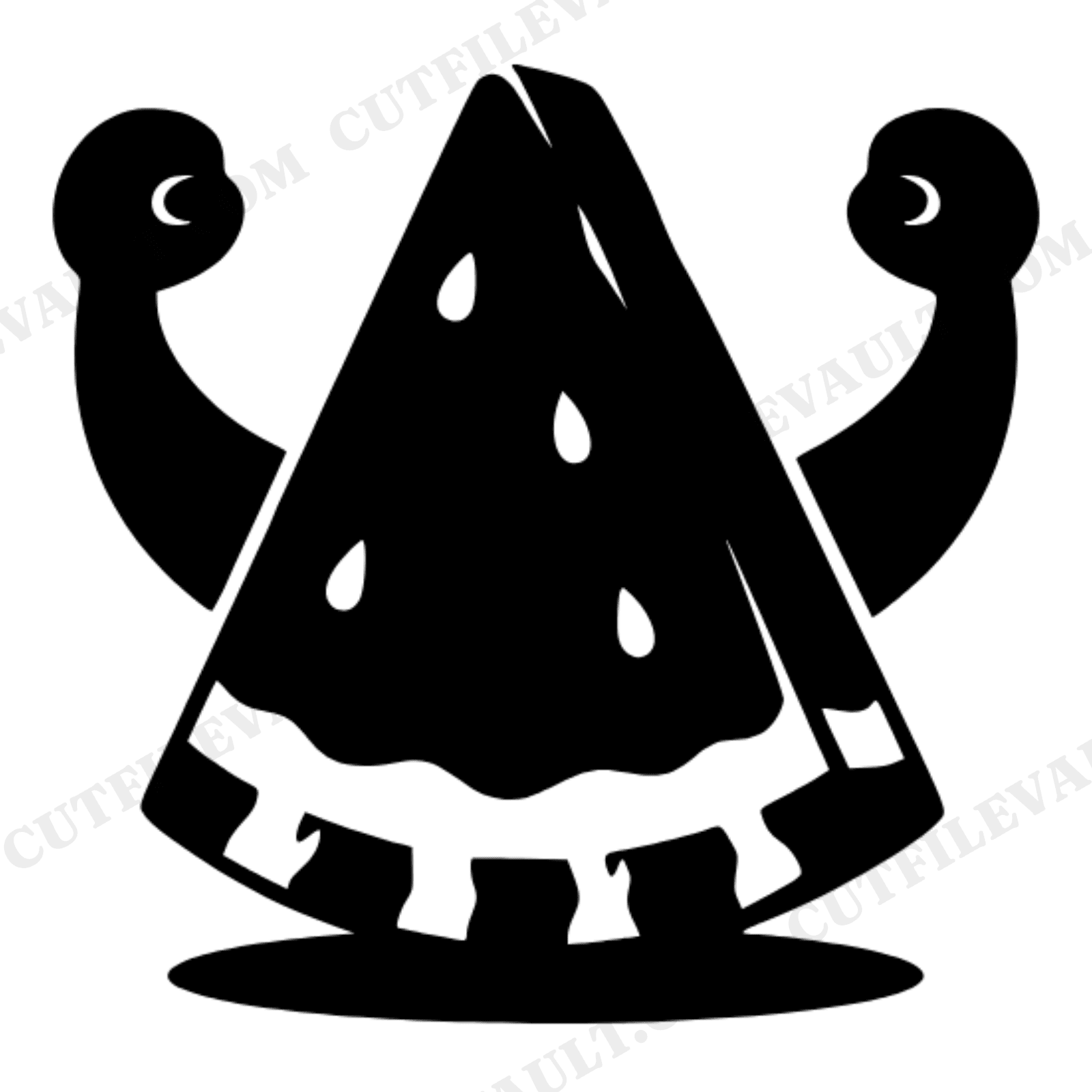 Watermelon Champion Trophy Pose SVG PNG, Summer Victory Silhouette Cut File for Cricut, view 1