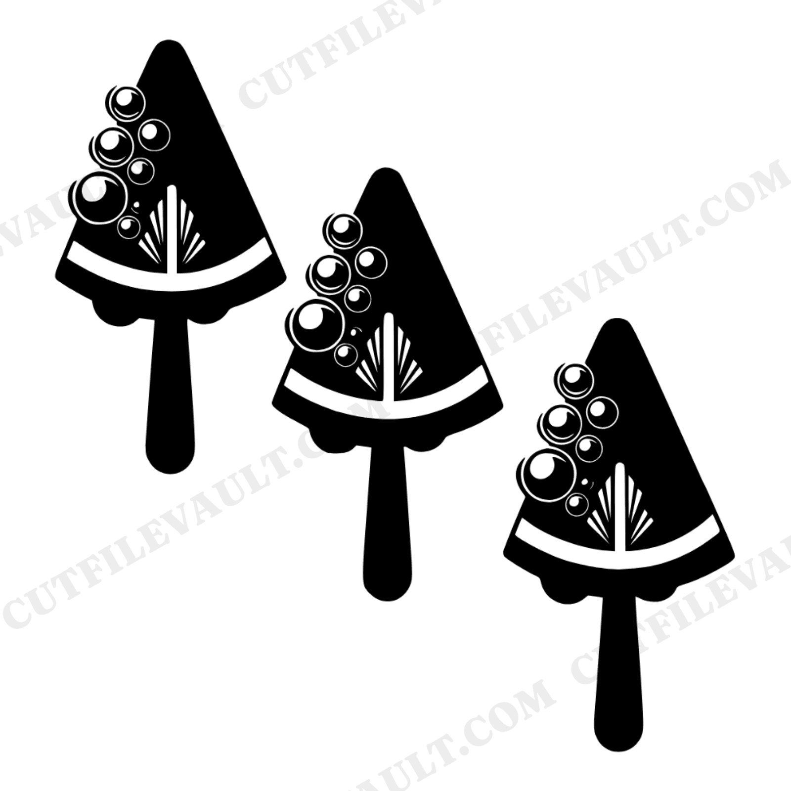 Watermelon Popsicle SVG PNG, Y2K Bubble Summer Popsicle Art Deco Geometric Cut File for Cricut, view 1