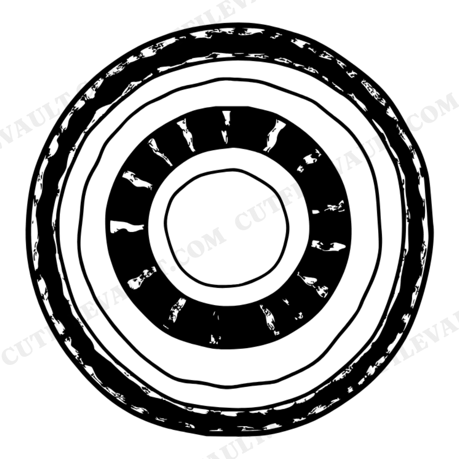 Watermelon Rind Nautilus Spiral SVG PNG, National Watermelon Day August 3rd Vintage Botanical Cut File, view 1
