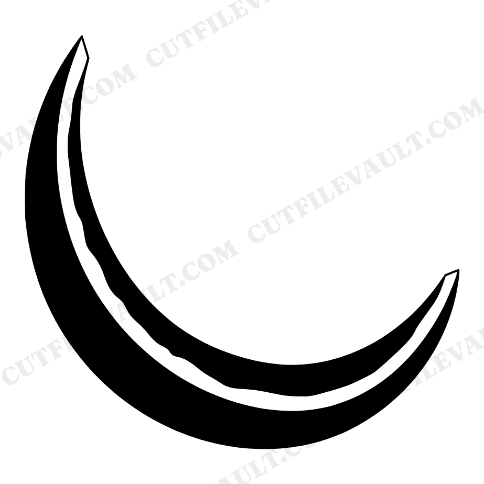 Watermelon Rind SVG PNG, Curved Shell Negative Space Cut File, Summer Fruit Silhouette Design, view 1