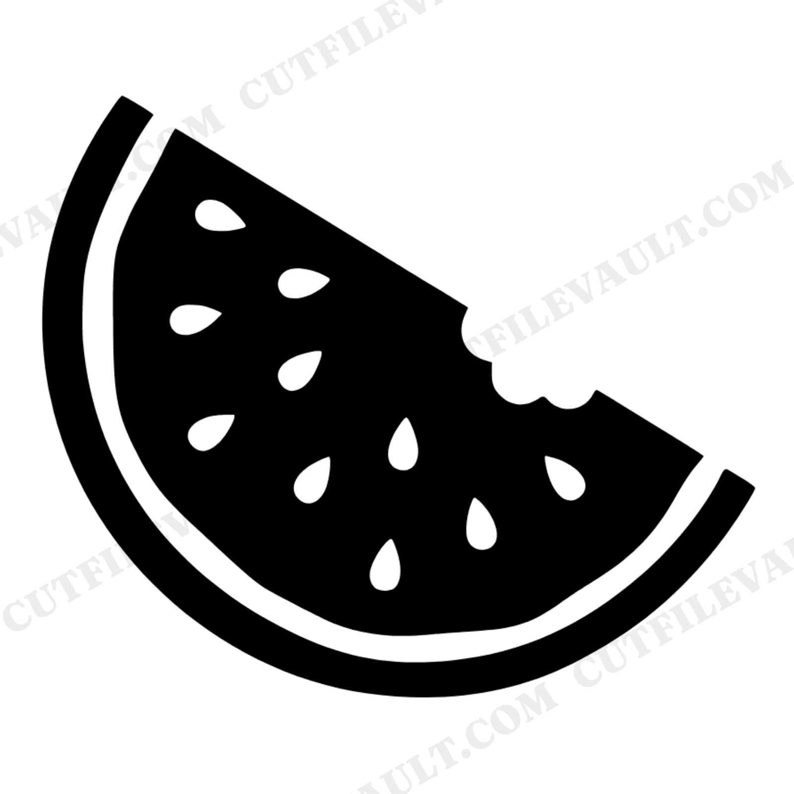 Watermelon SVG PNG, Cottagecore Floral Watermelon Slice with Bite, National Watermelon Day Cut File, view 1