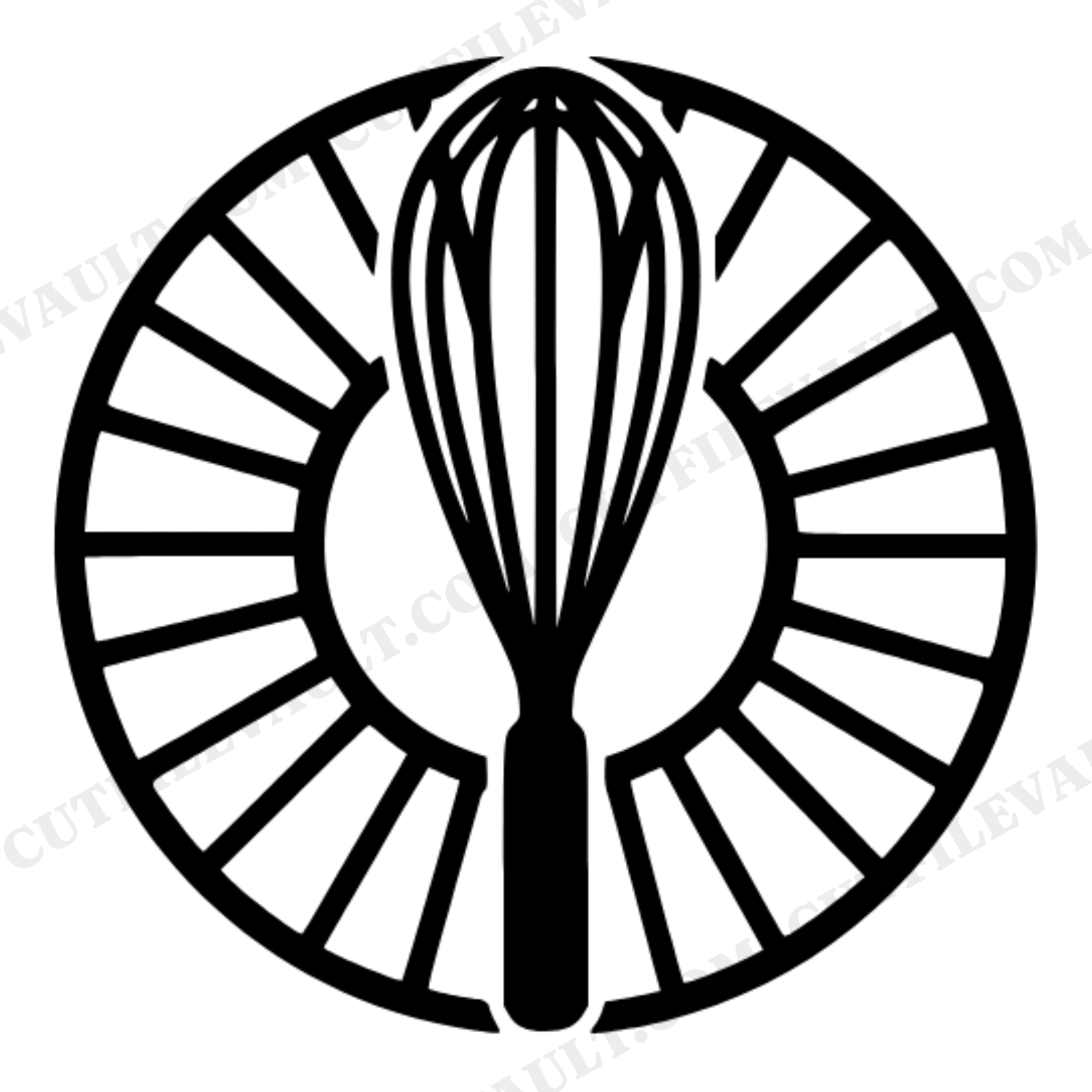 Whisk Monogram Frame SVG PNG, Kitchen Badge Cut File, Bakery Logo, Chef Culinary Crafter Design, view 1