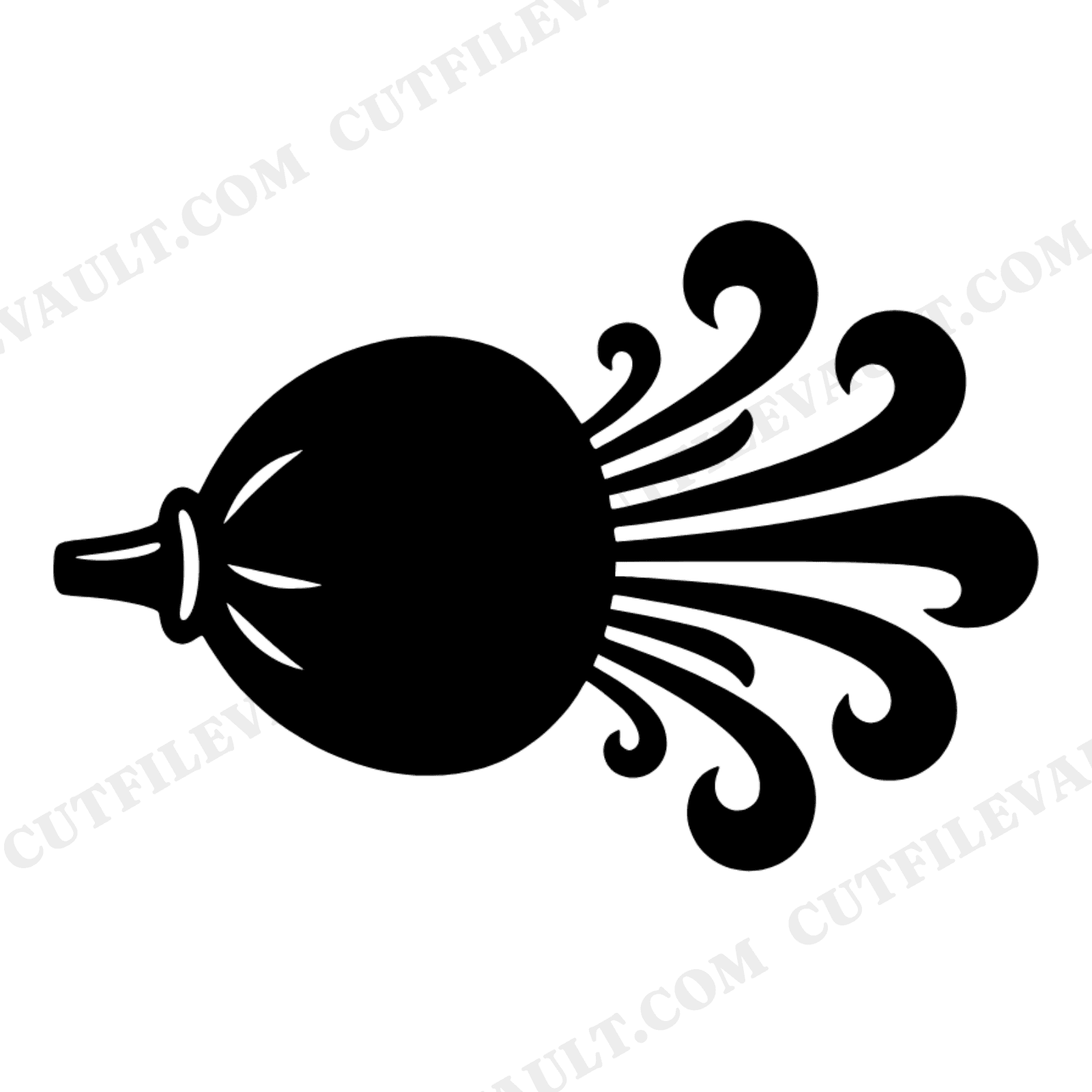 Whoopee Cushion SVG PNG, Retro Folk Art Air Burst Silhouette, Funny Joke Day Cut File for Cricut, view 1