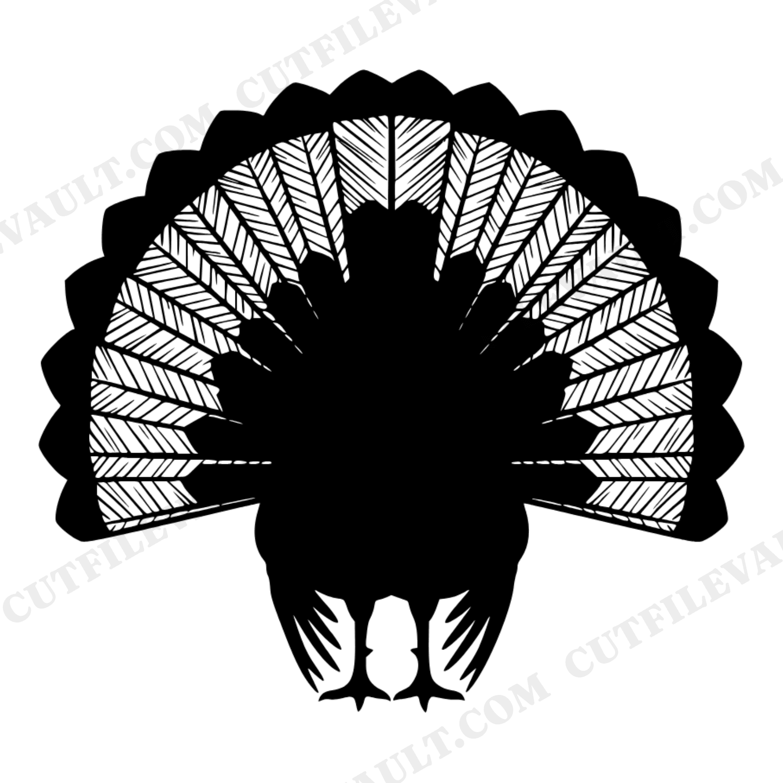 Wild Turkey Tail Fan SVG PNG, Vintage Botanical Herbarium Study, Thanksgiving Fall Autumn Decor Cut File, view 1