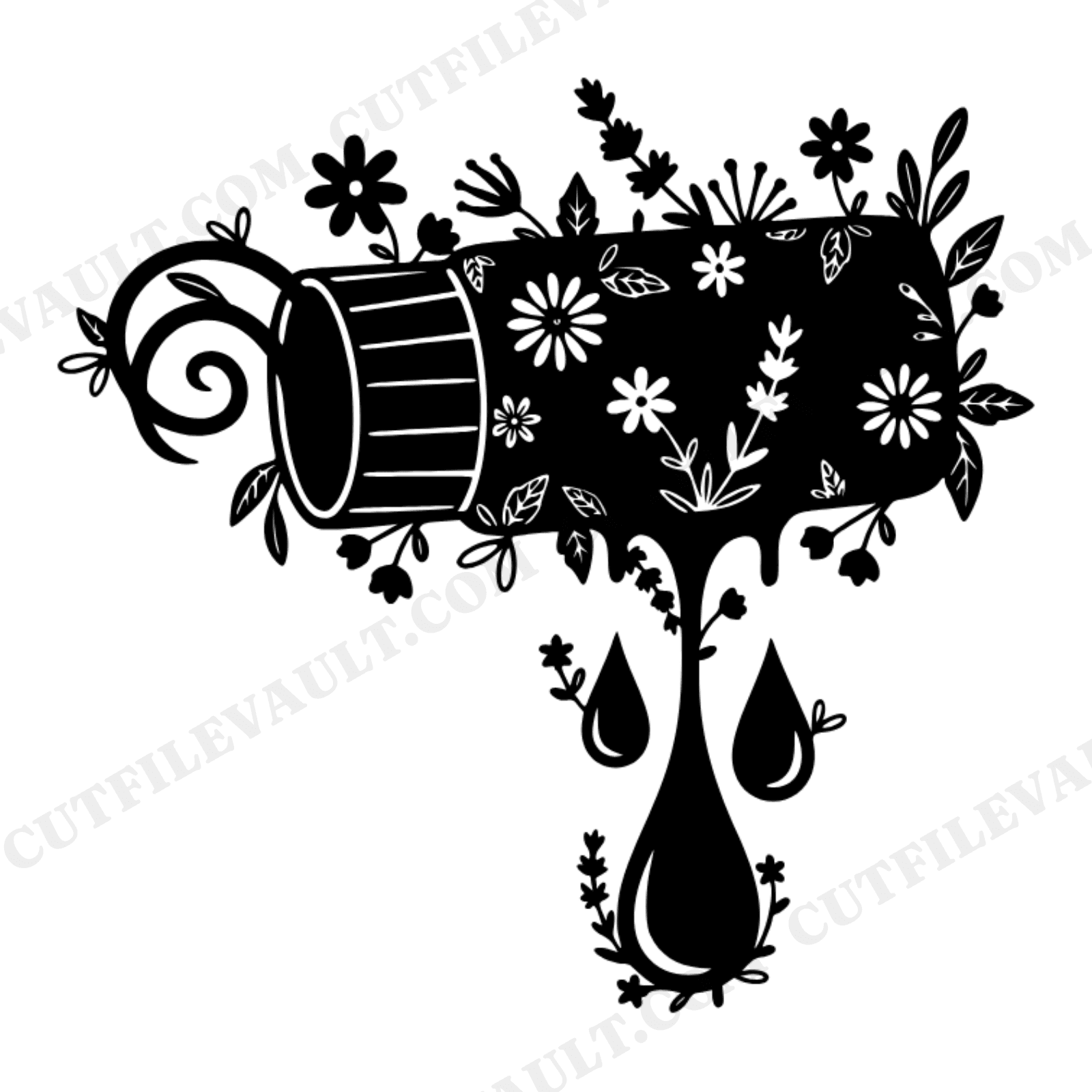 Wildflower Glue Stick SVG PNG, Cottagecore Back to School Craft Clipart, Floral Stationery Design, view 1