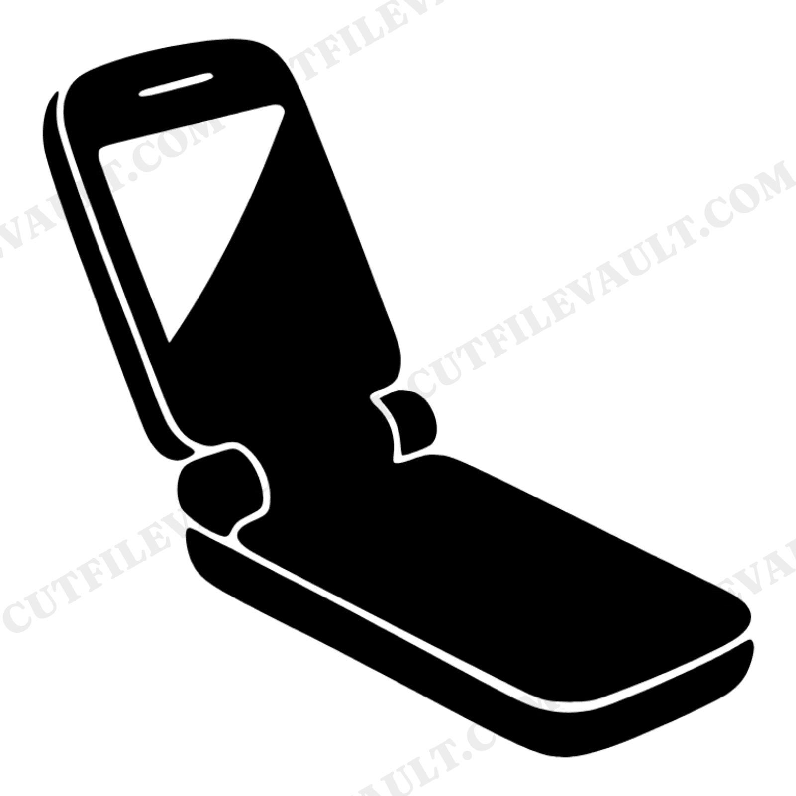 Y2K Flip Phone SVG PNG, Donut Day Retro Nostalgia Cut File, 2000s Aesthetic Line Art Design, view 1